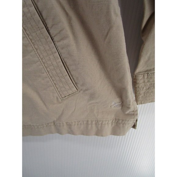 Eddie Bauer Jacket Petites PL Khaki Button Up Pockets Outdoor Preppy - Picture 3 of 10